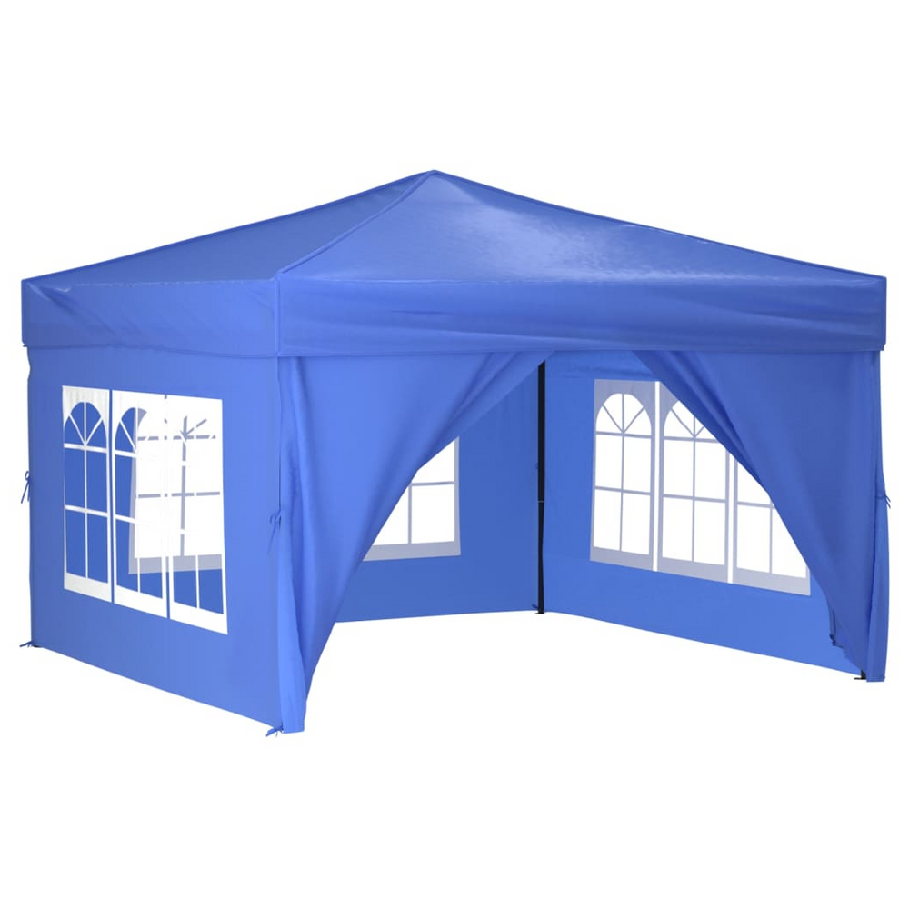 Folding Party Tent with Sidewalls Blue 3x3 m - anydaydirect