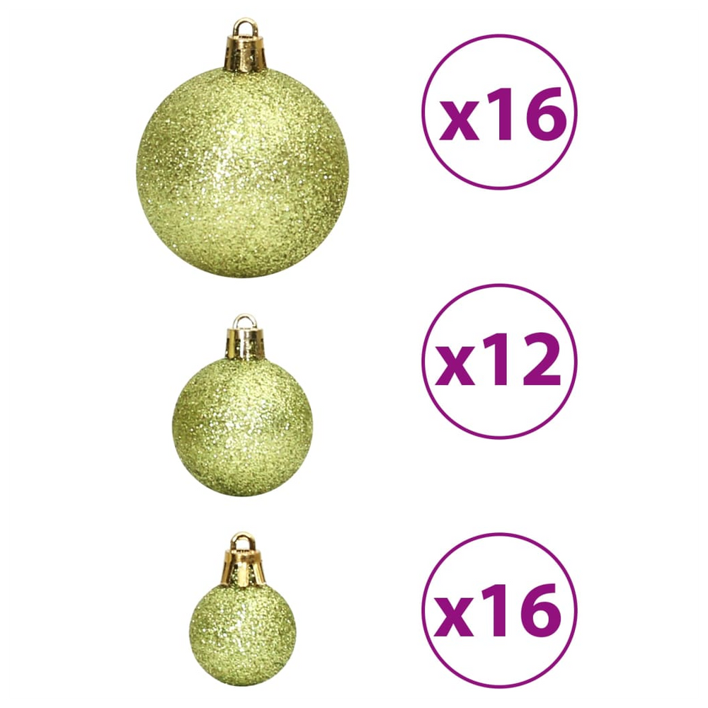 vidaXL Christmas Baubles 100 pcs Light Green 3 / 4 / 6 cm - anydaydirect