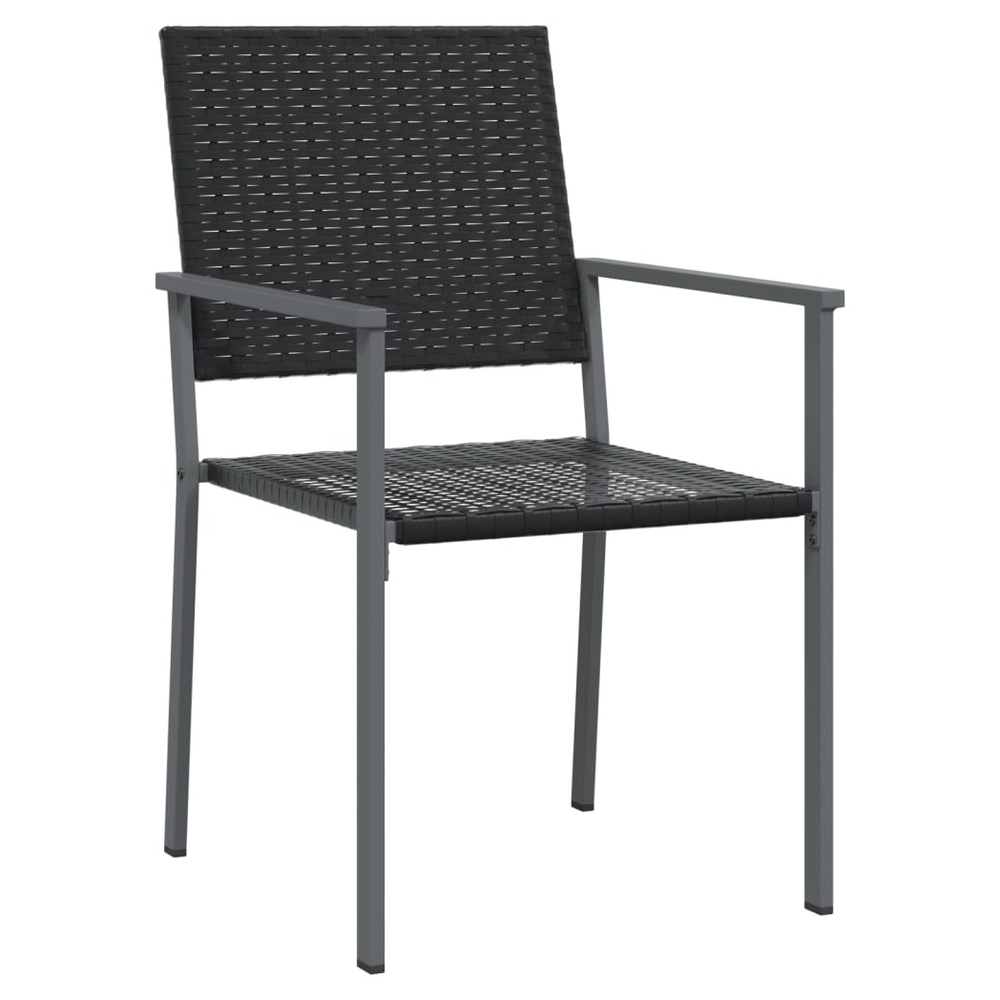 vidaXL Garden Chairs 2 pcs Black 54x62.5x89 cm Poly Rattan - anydaydirect