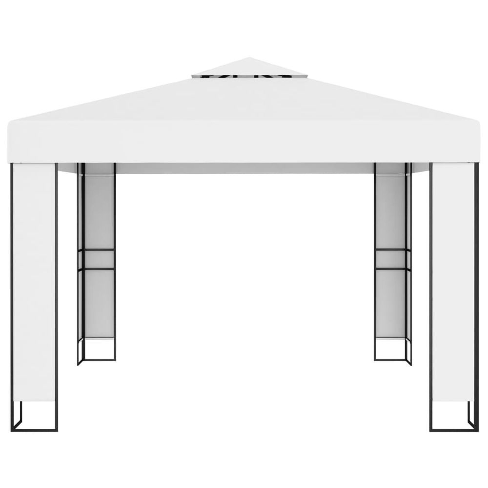 Gazebo with Double Roof 3x3 m White - anydaydirect