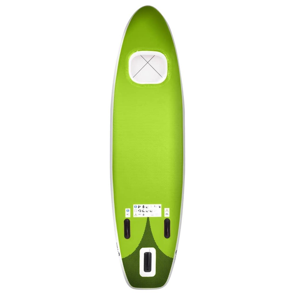 Inflatable Stand Up Paddle Board Set Green 300x76x10 cm - anydaydirect