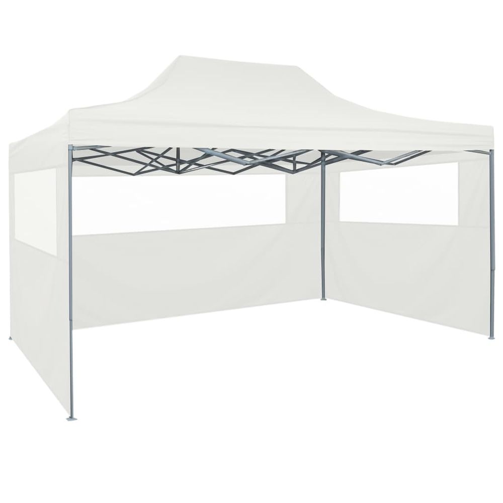 Foldable Party Tent with 4 Sidewalls 3x4.5 m White - anydaydirect