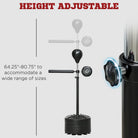 SPORTNOW Adjustable Speed Bag, Boxing Bag with Stand, Reflex Bar, Black - anydaydirect