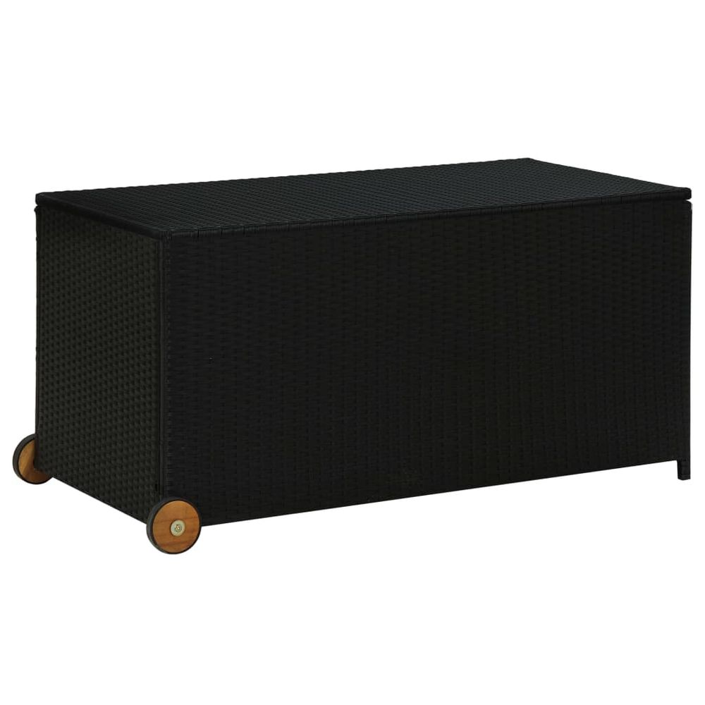 Garden Storage Box Black 120x65x61 cm Poly Rattan - anydaydirect
