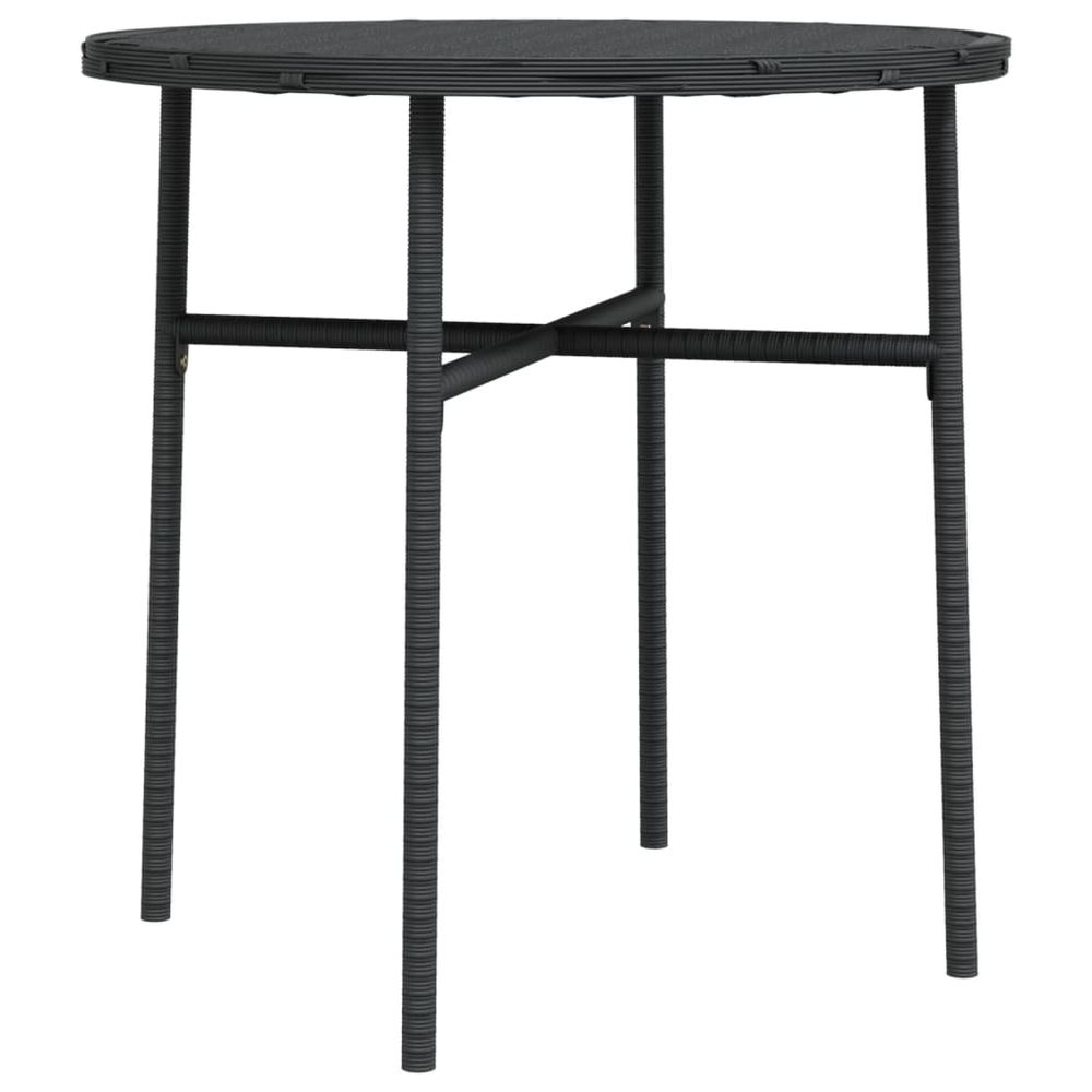 Tea Table Black 45 cm Poly Rattan - anydaydirect