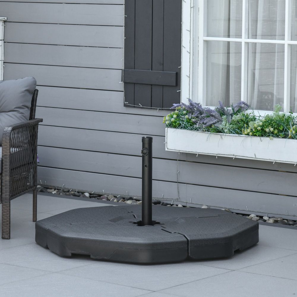 Detachable Patio Umbrella Base, Cantilever Parasol Base Stand Weights, Black - anydaydirect