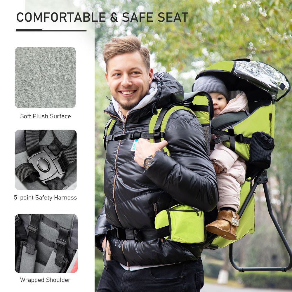 Baby Hiking Backpack Carrier Detachable Rain Cover for Toddlers  HOMCOM - anydaydirect