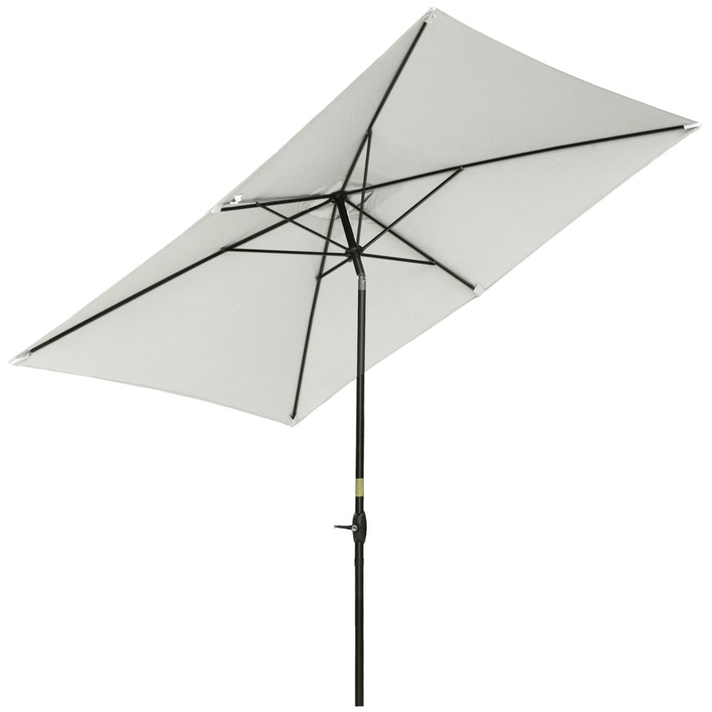 2 x 3m Rectangular Market Umbrella Crank Cream White - anydaydirect