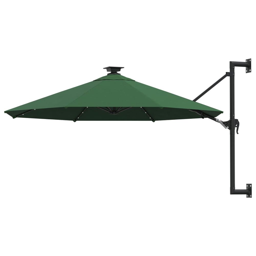 Wall-mounted Parasol with LEDs and Metal Pole 300 cm - anydaydirect