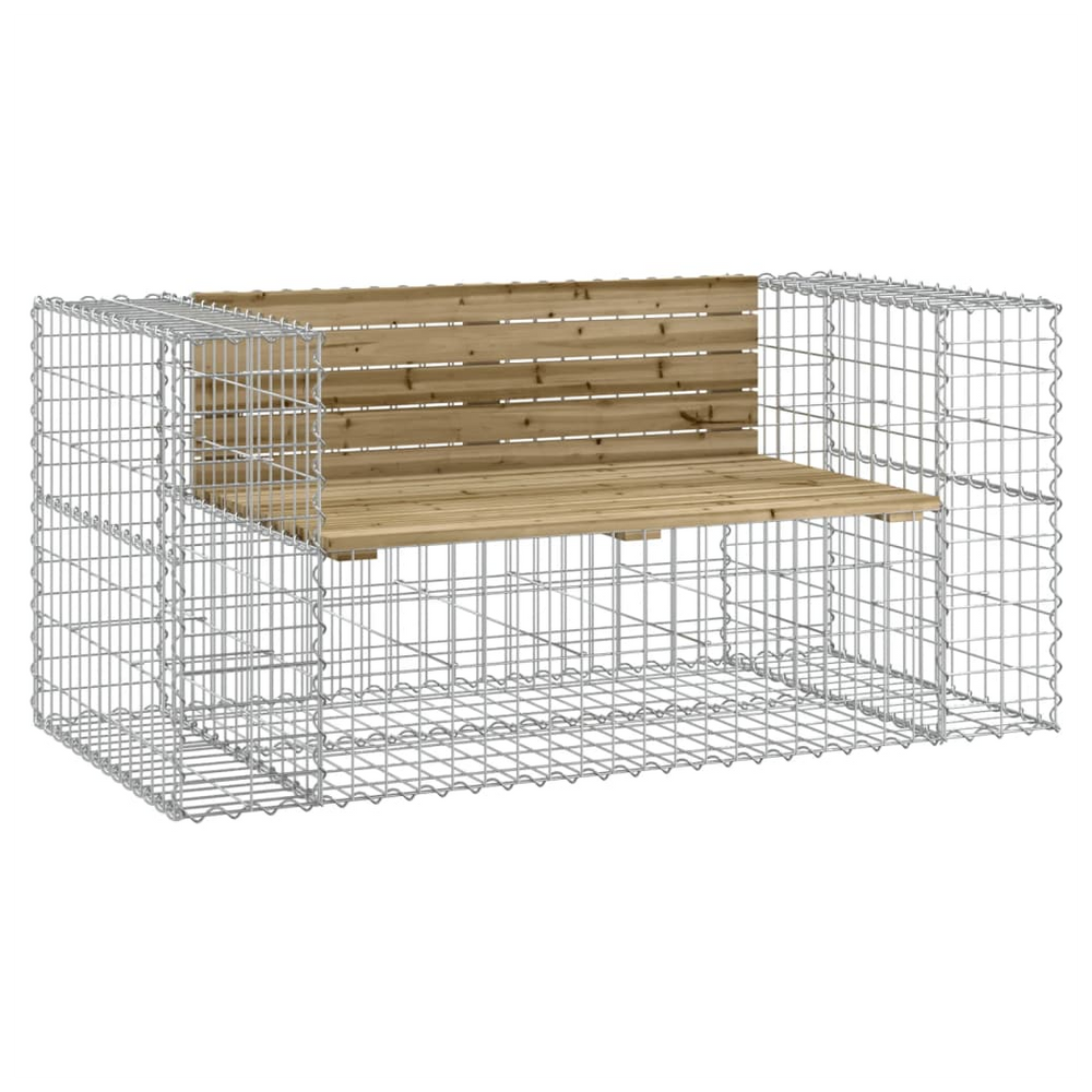 vidaXL Garden Bench Gabion Design 143x71x65.5 cm Impregnated Wood Pine - anydaydirect