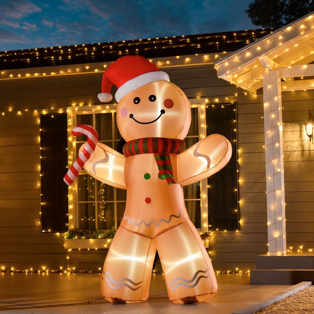 8ft Christmas Inflatable Gingerbread Man Lighted Indoor Outdoor - anydaydirect