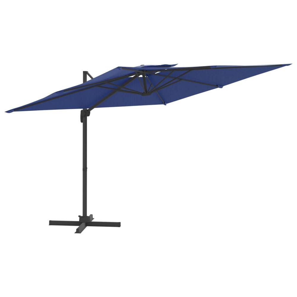 Double Top Cantilever Umbrella Azure Blue 300x300 cm - anydaydirect