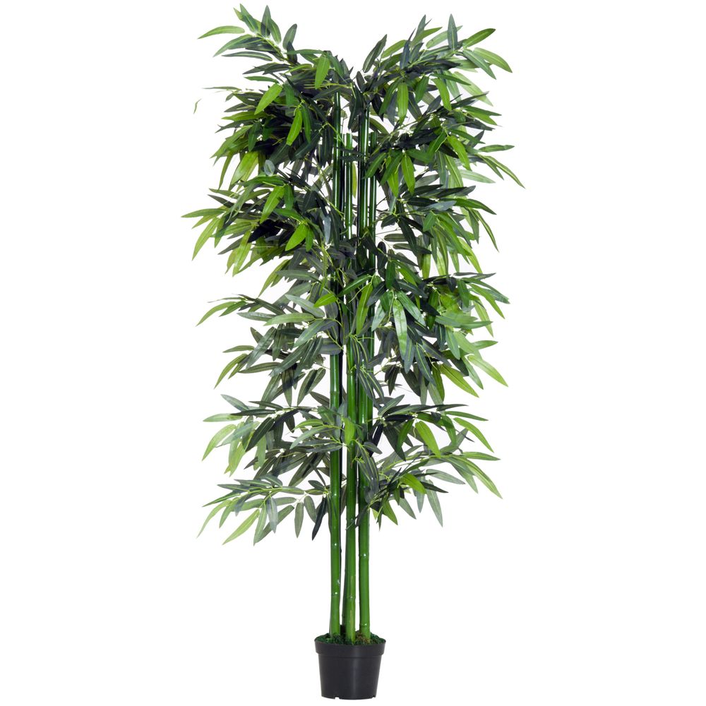 Artificial Bamboo Tree Plant, 1.8 m-Green Bamboo/ Black Pot - anydaydirect