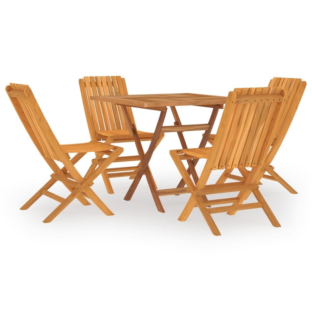 5 Piece Garden Dining Set Solid Wood Teak - anydaydirect