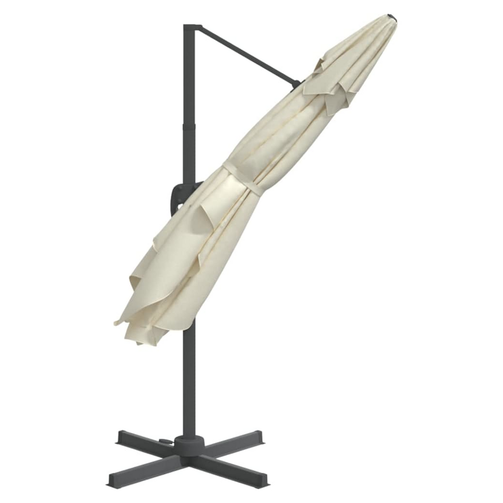 Cantilever Umbrella with Aluminium Pole Sand White 400x300 cm - anydaydirect