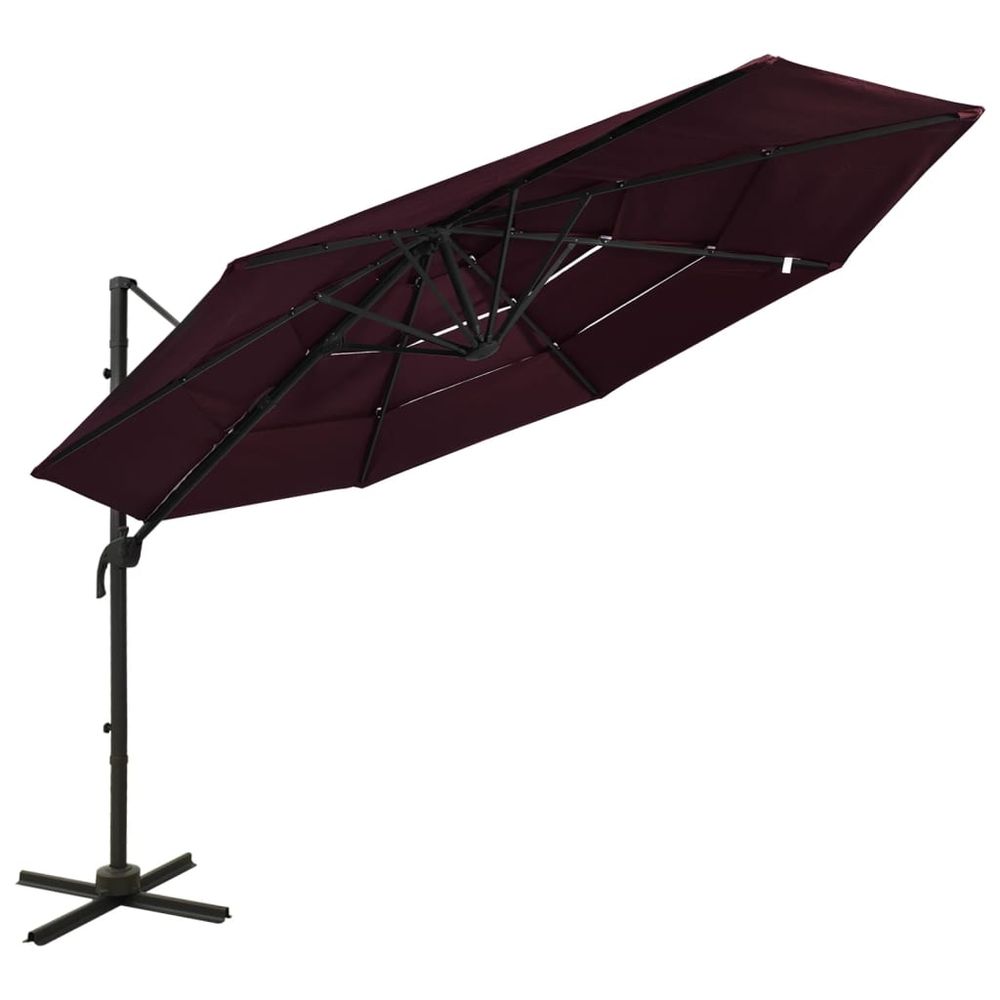 4-Tier Parasol with Aluminium Pole 3x3 m - anydaydirect