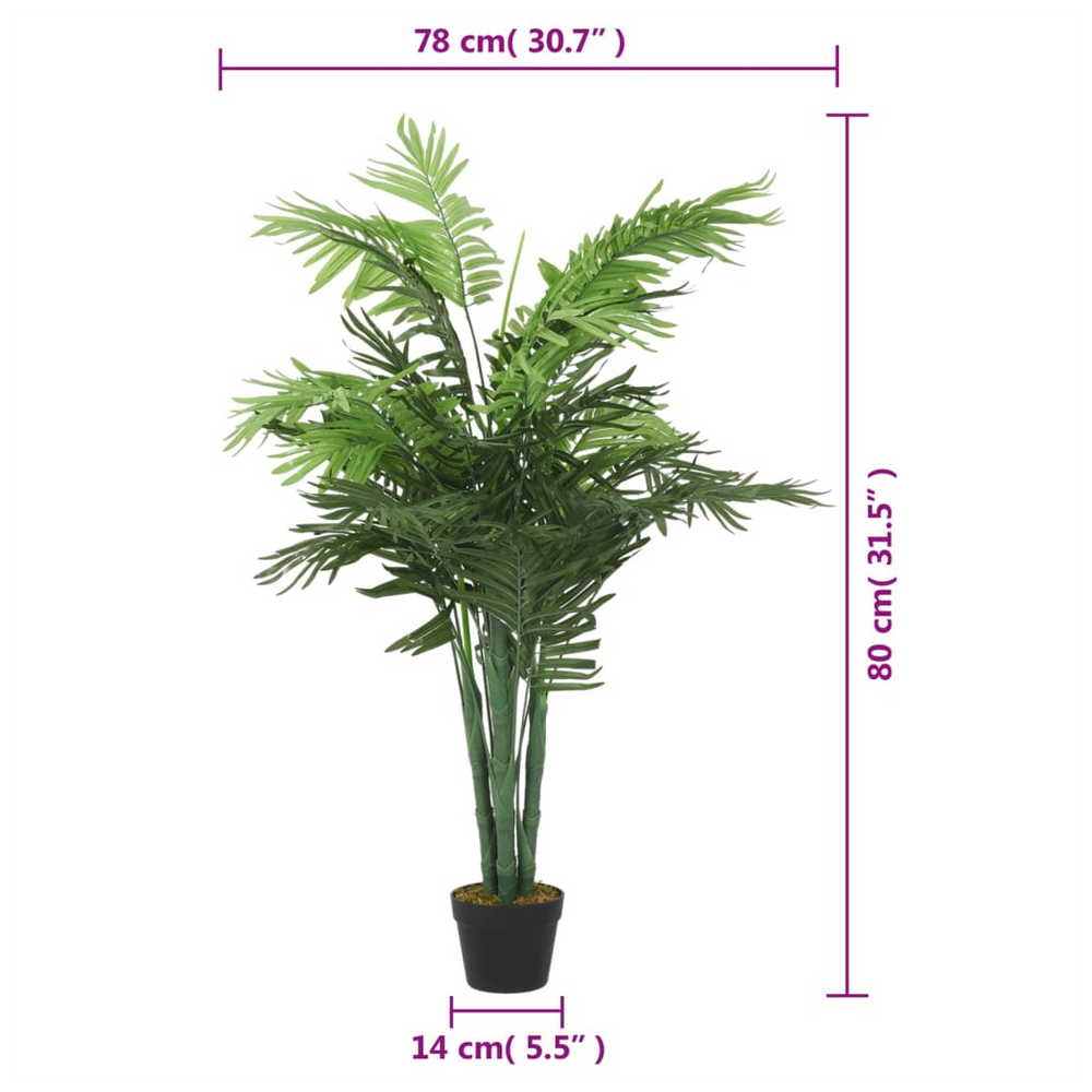 vidaXL Artificial Palm Tree 18 Leaves 80 cm Green - anydaydirect