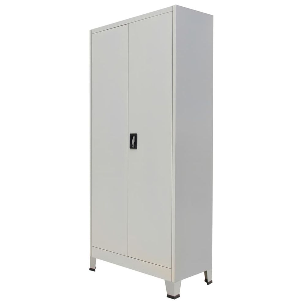 vidaXL Office Cabinet with 2 Doors Steel 90x40x180cm Grey - anydaydirect