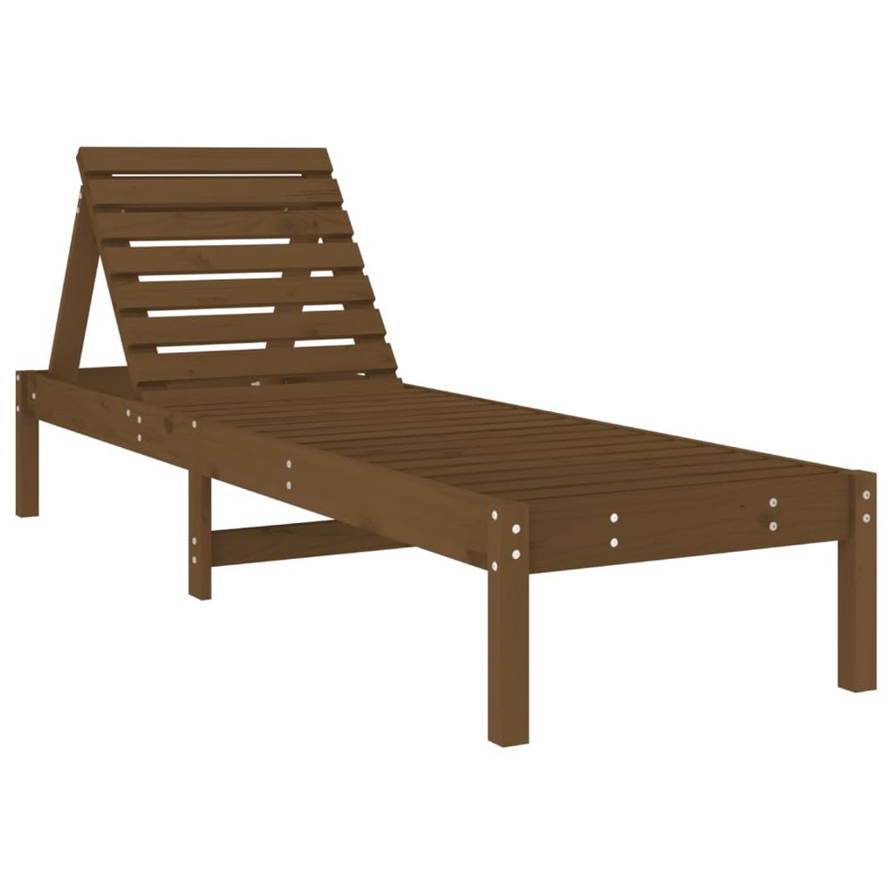 vidaXL Sun Loungers 2 pcs with Table Honey Brown Solid Wood Pine - anydaydirect