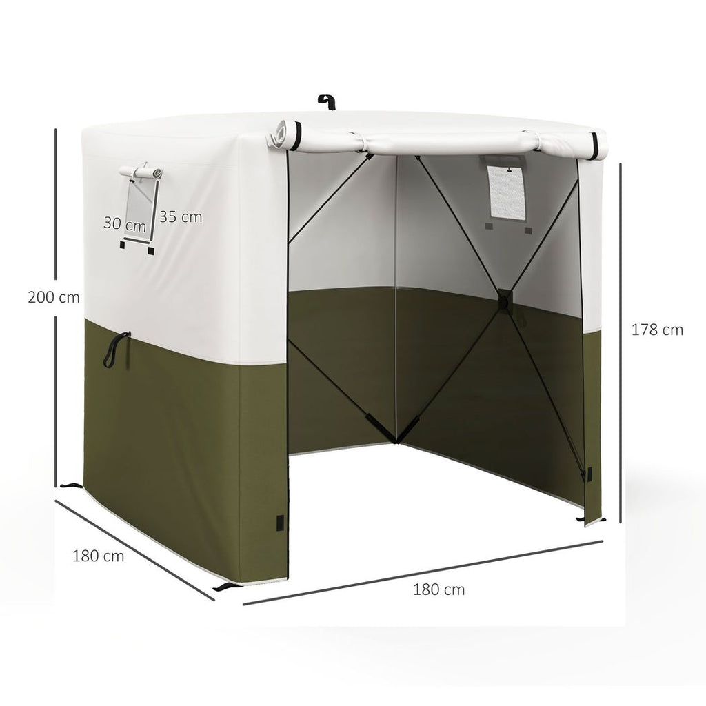 Outsunny 2 x 2m Pop Up Gazebo with Sides Easy up Party Tent with Carry Bag Green - anydaydirect