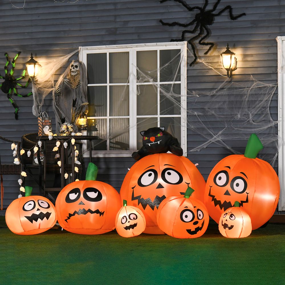 Halloween Deco Inflatable Pumpkin & Cat LED Lights Flashing Eyes Accessories - anydaydirect