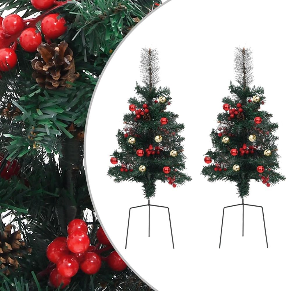 Artificial Pathway Christmas Trees 2 pcs 76 cm PVC - anydaydirect