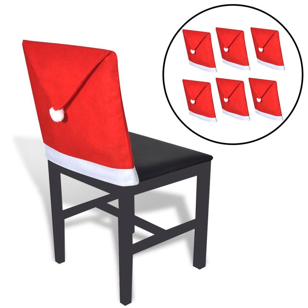 6 Santa Claus Hat Chair Back Covers - anydaydirect