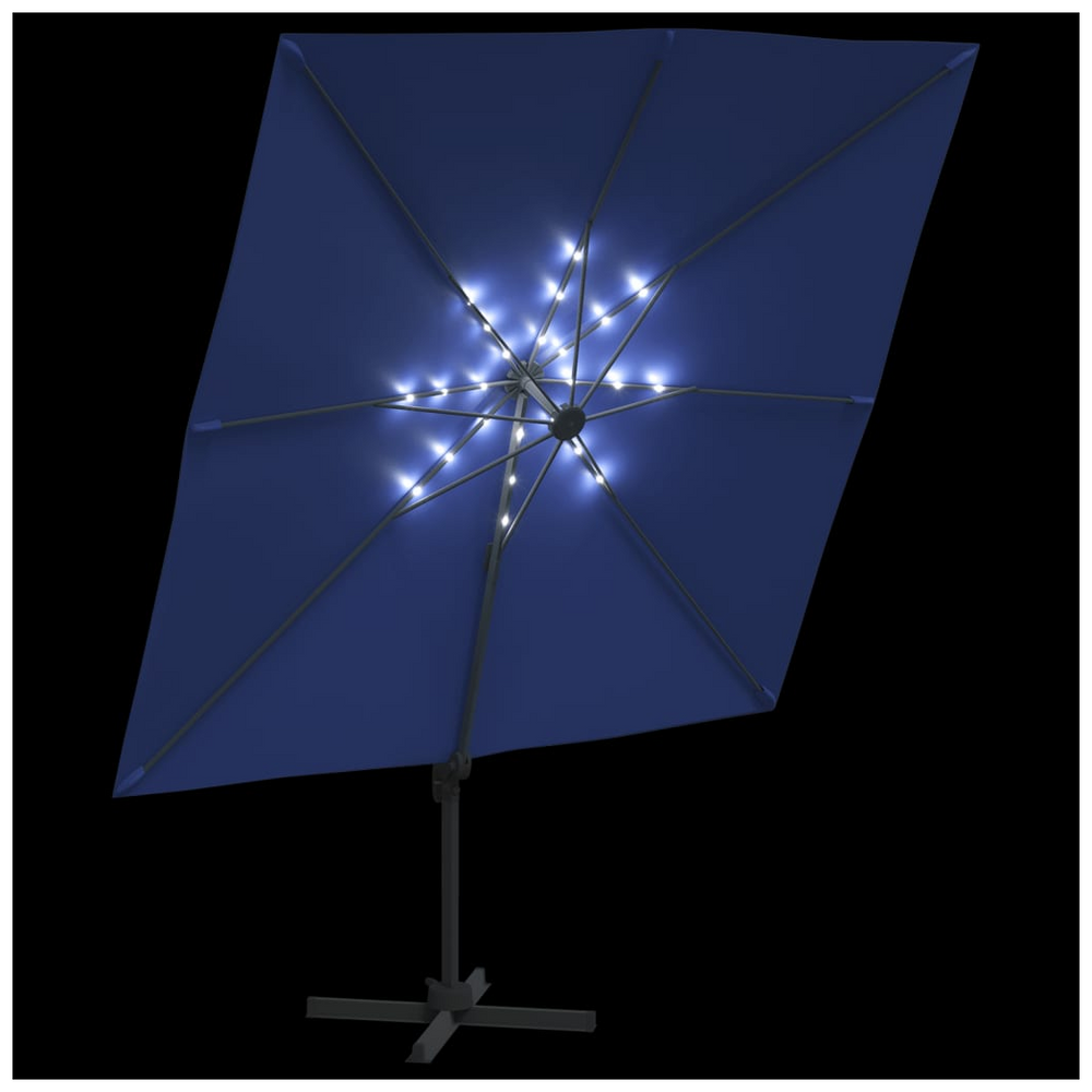 LED Cantilever Umbrella Azure Blue 400x300 cm - anydaydirect