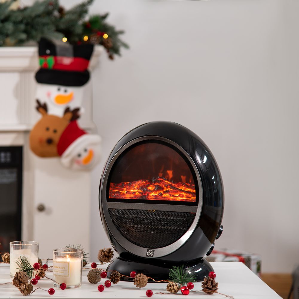 Free standing Electric Fireplace Heater  Rotatable Head Overheating Protection - anydaydirect