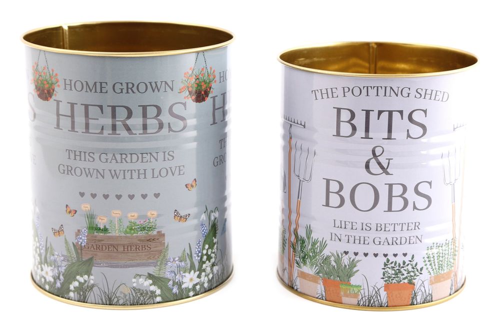 Potting Shed Storage Tins Set of Two - anydaydirect