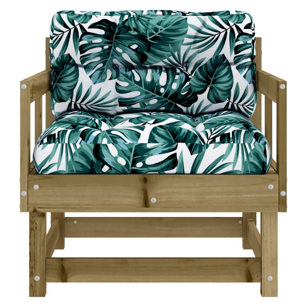 vidaXL Garden Chairs with Cushions 2 pcs Impregnated Wood Pine - anydaydirect