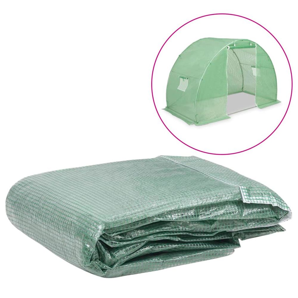 Greenhouse Replacement Cover 50 x 100 x 19 cm to 400 x 800 x 200 cm in Green & Transparent - anydaydirect
