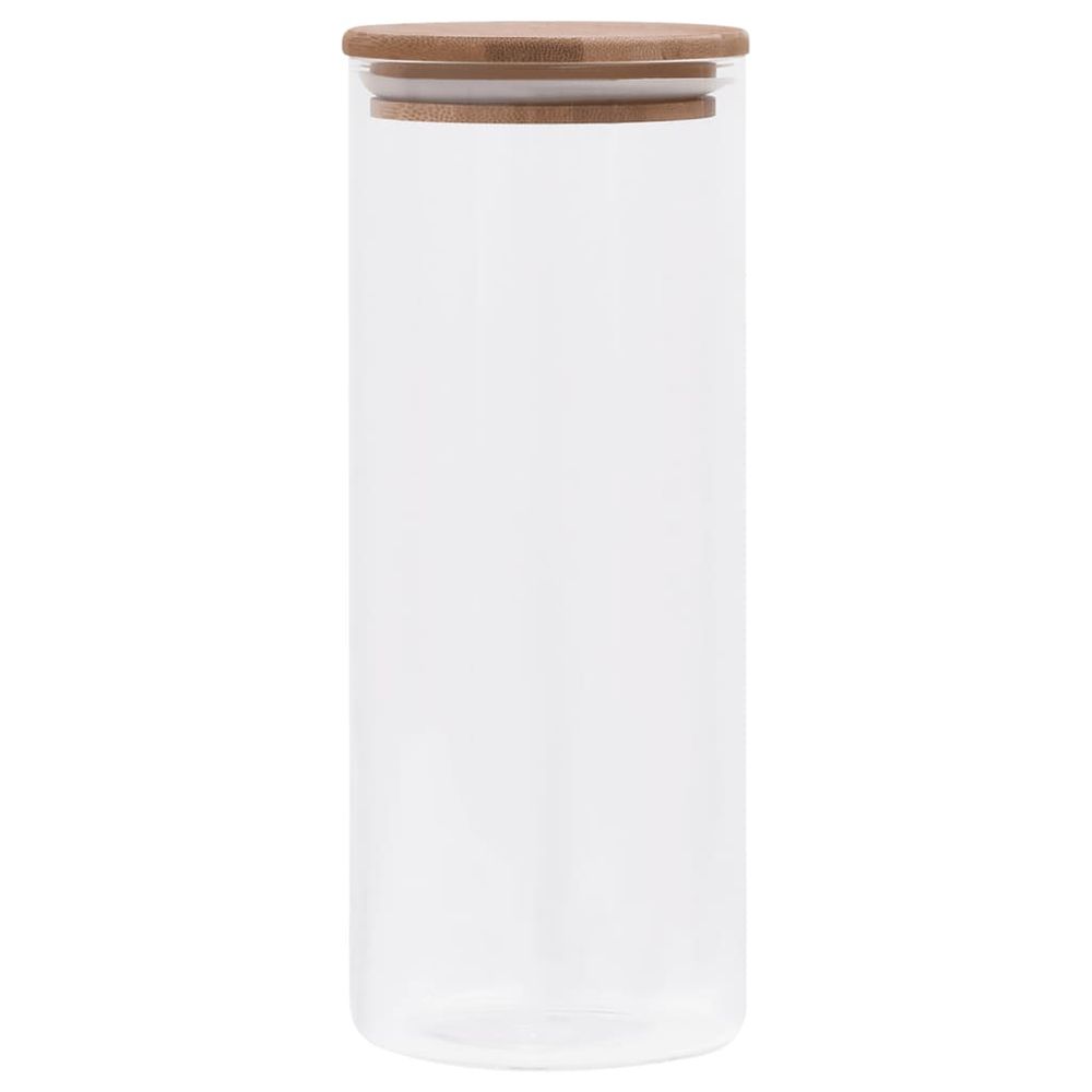 Storage Glass Jars with Bamboo Lid 6 pcs 1000 ml - anydaydirect