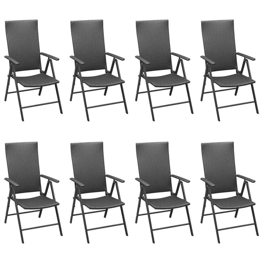 9 Piece Garden Dining Set Black and Brown - anydaydirect