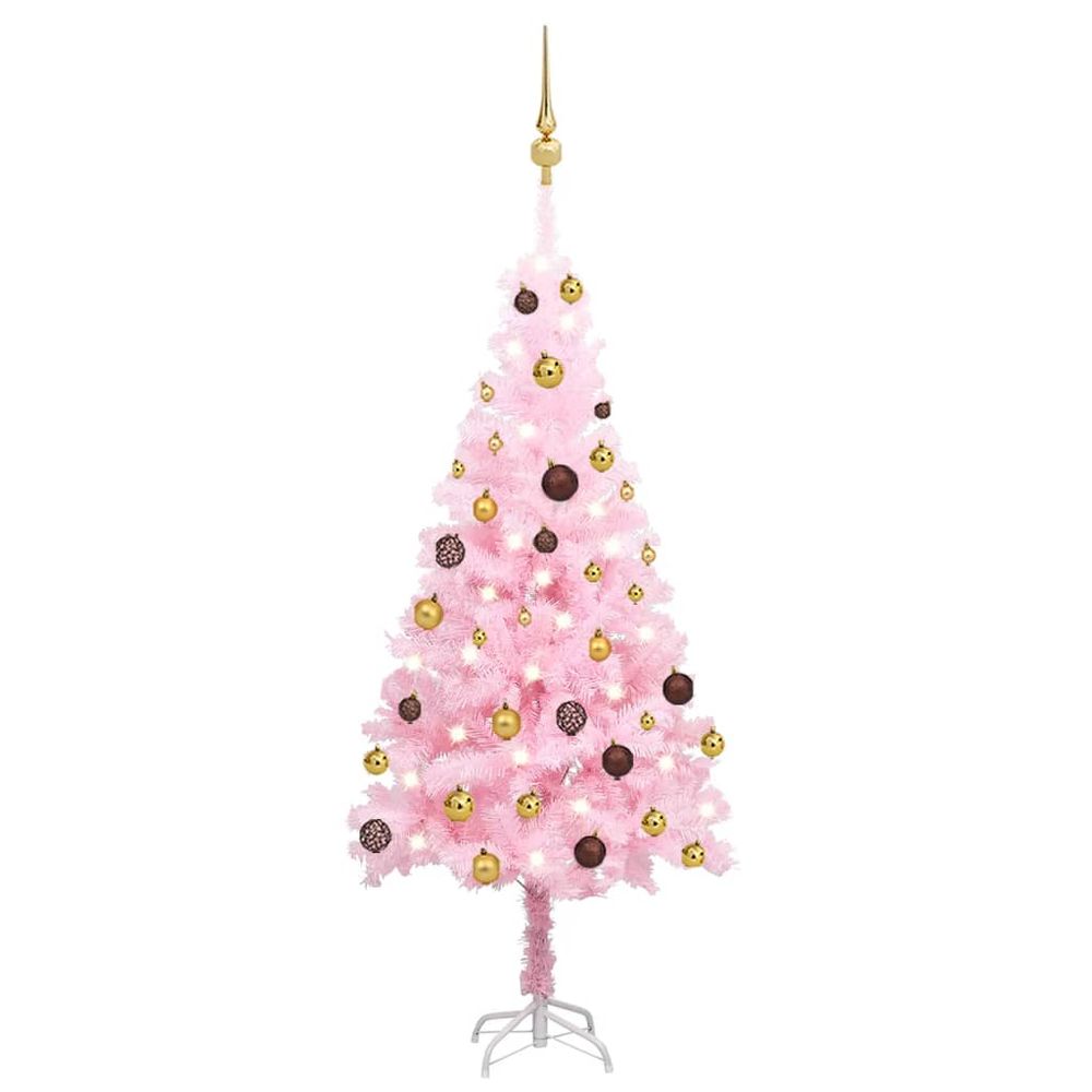 Artificial Christmas Tree with LEDs&Ball Set 120 cm  to 240cm PVC - anydaydirect