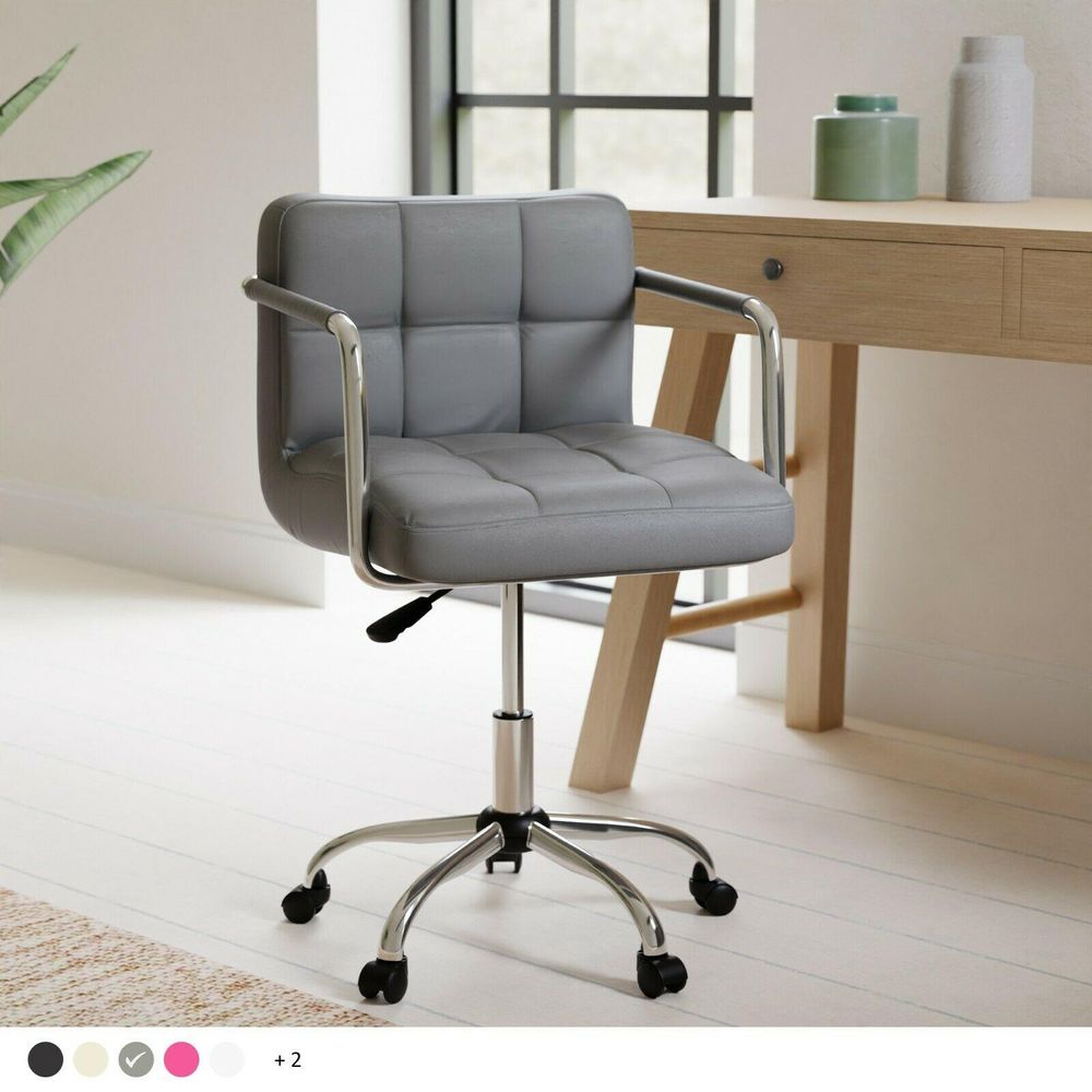 Cushioned Faux Leather Office Chair with Chrome Legs - anydaydirect