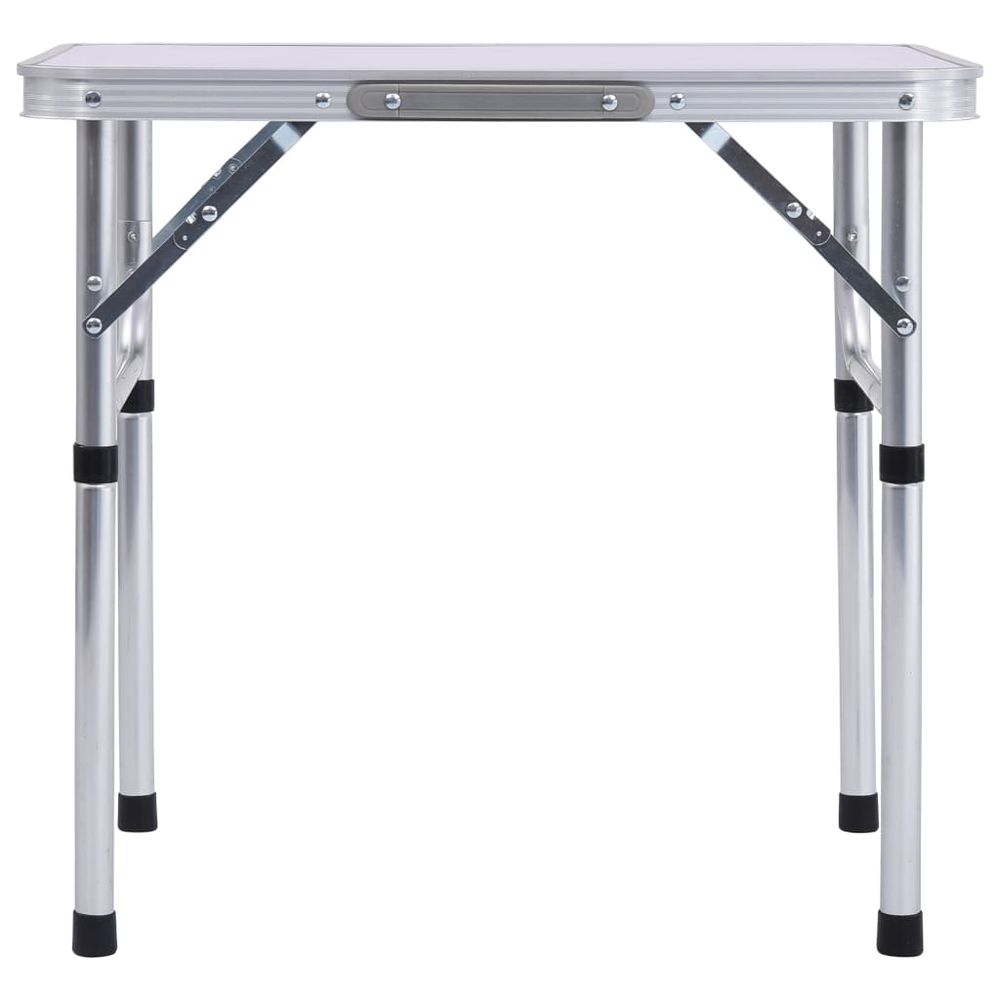 Folding Camping Table White Aluminium - anydaydirect