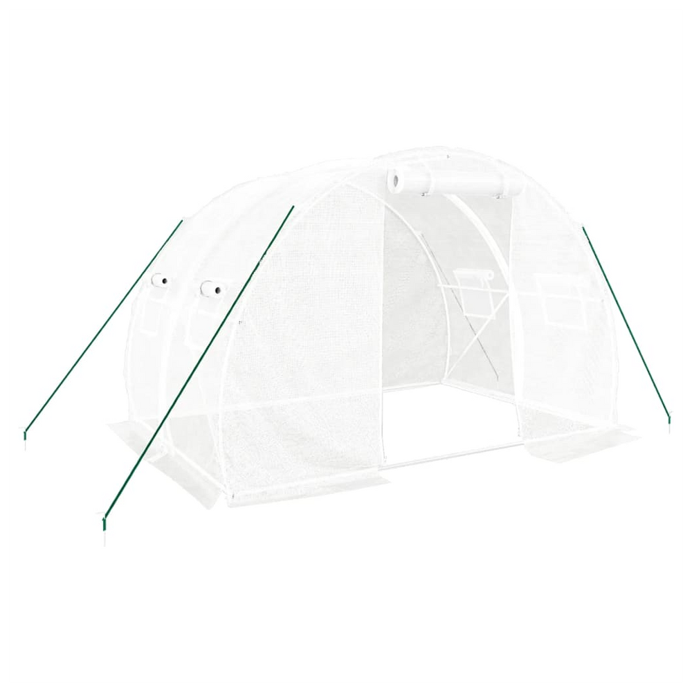 vidaXL Greenhouse with Steel Frame White 6 m² 3x2x2 m - anydaydirect