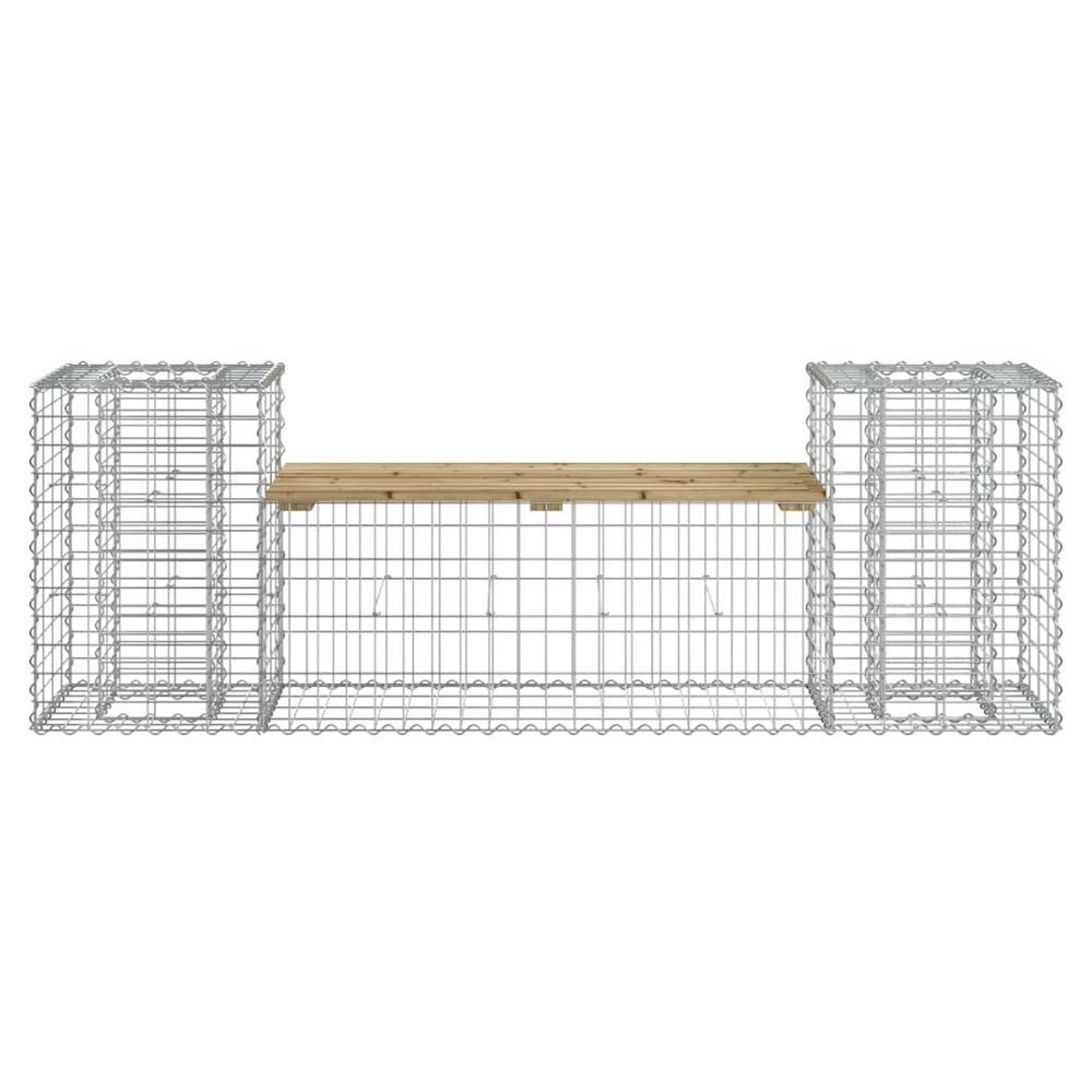 vidaXL Garden Bench Gabion Design 183x41x60.5 cm Impregnated Wood Pine - anydaydirect