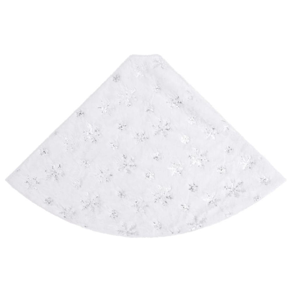 Luxury Christmas Tree Skirt White 90 cm Faux - anydaydirect