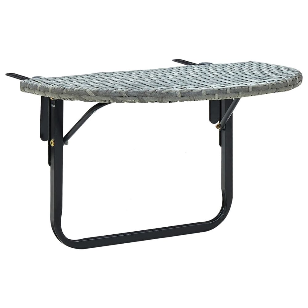 Balcony Table Brown 60x60x40 cm Poly Rattan - anydaydirect