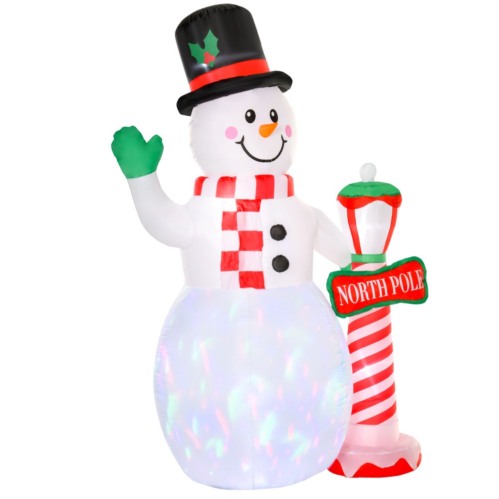 8ft Tall Christmas Inflatable Snowman Street Lamp Lighted Garden Lawn - anydaydirect