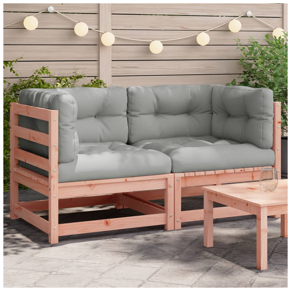 vidaXL Garden Sofas Corner with Cushions 2 pcs Solid Wood Douglas - anydaydirect