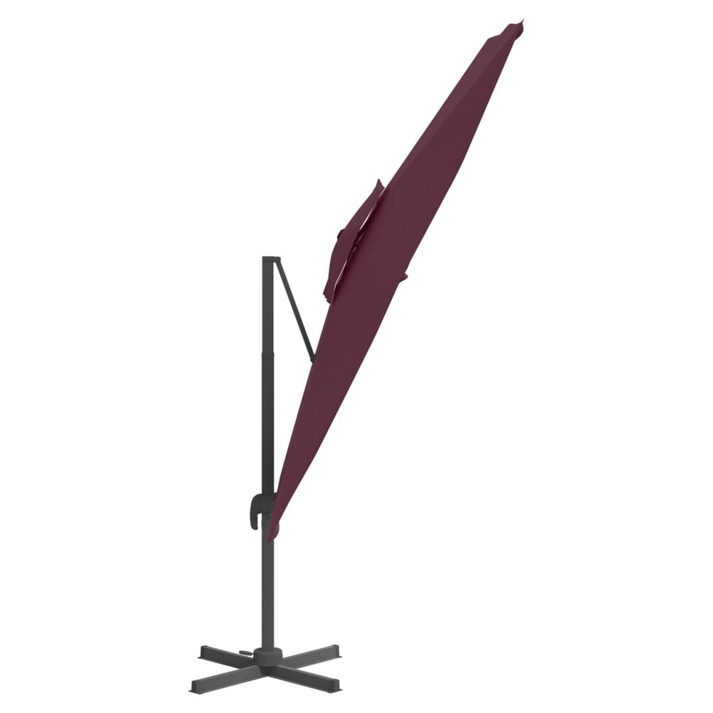 Double Top Cantilever Umbrella Bordeaux Red 400x300 cm - anydaydirect