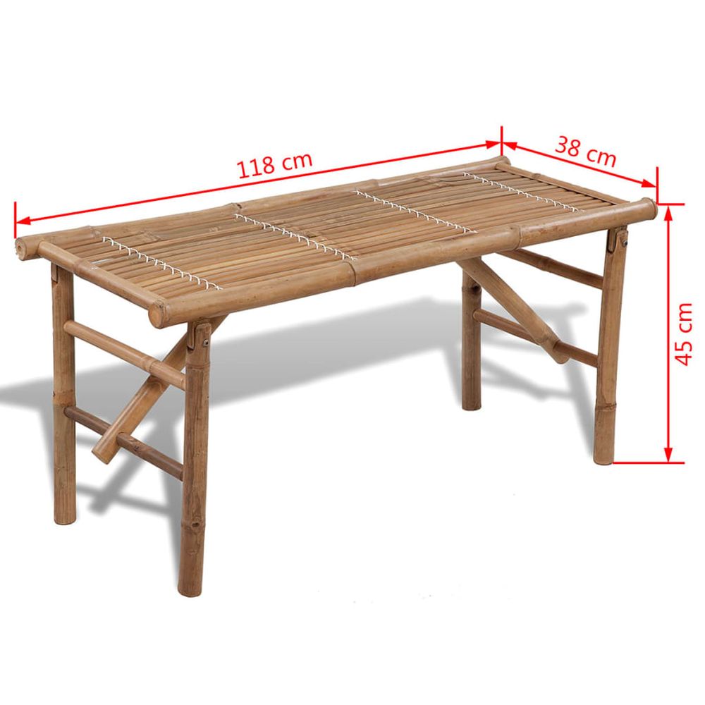 Folding Garden Bench 118 cm Bamboo - anydaydirect