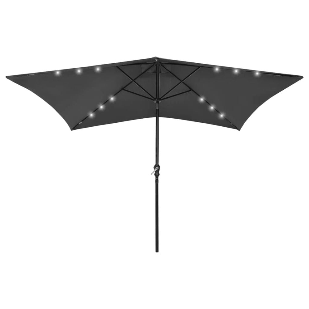 Parasol with LEDs and Steel Pole 2x3 m - anydaydirect