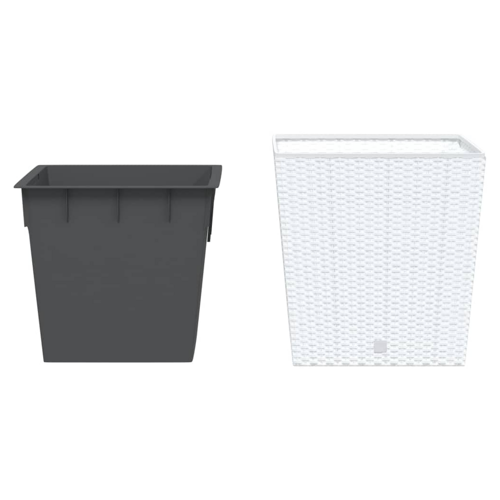 vidaXL Planter with Removable Inner White 37 / 64 L PP Rattan - anydaydirect