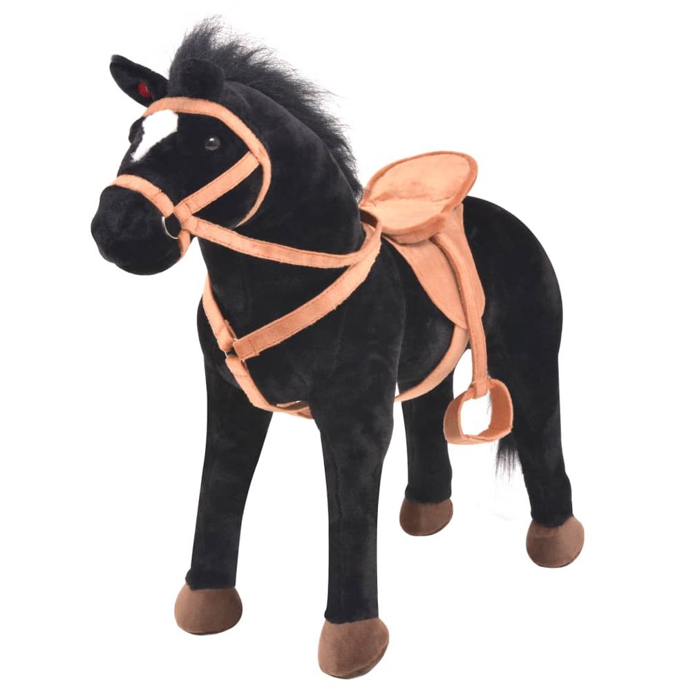 Standing Toy Horse Plush Black - anydaydirect