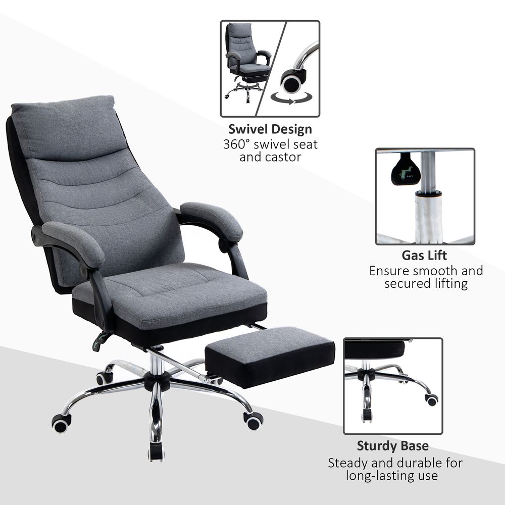 Executive Office Chair Swivel Reclining Chair w/ Retractable Footrest Vinsetto - anydaydirect