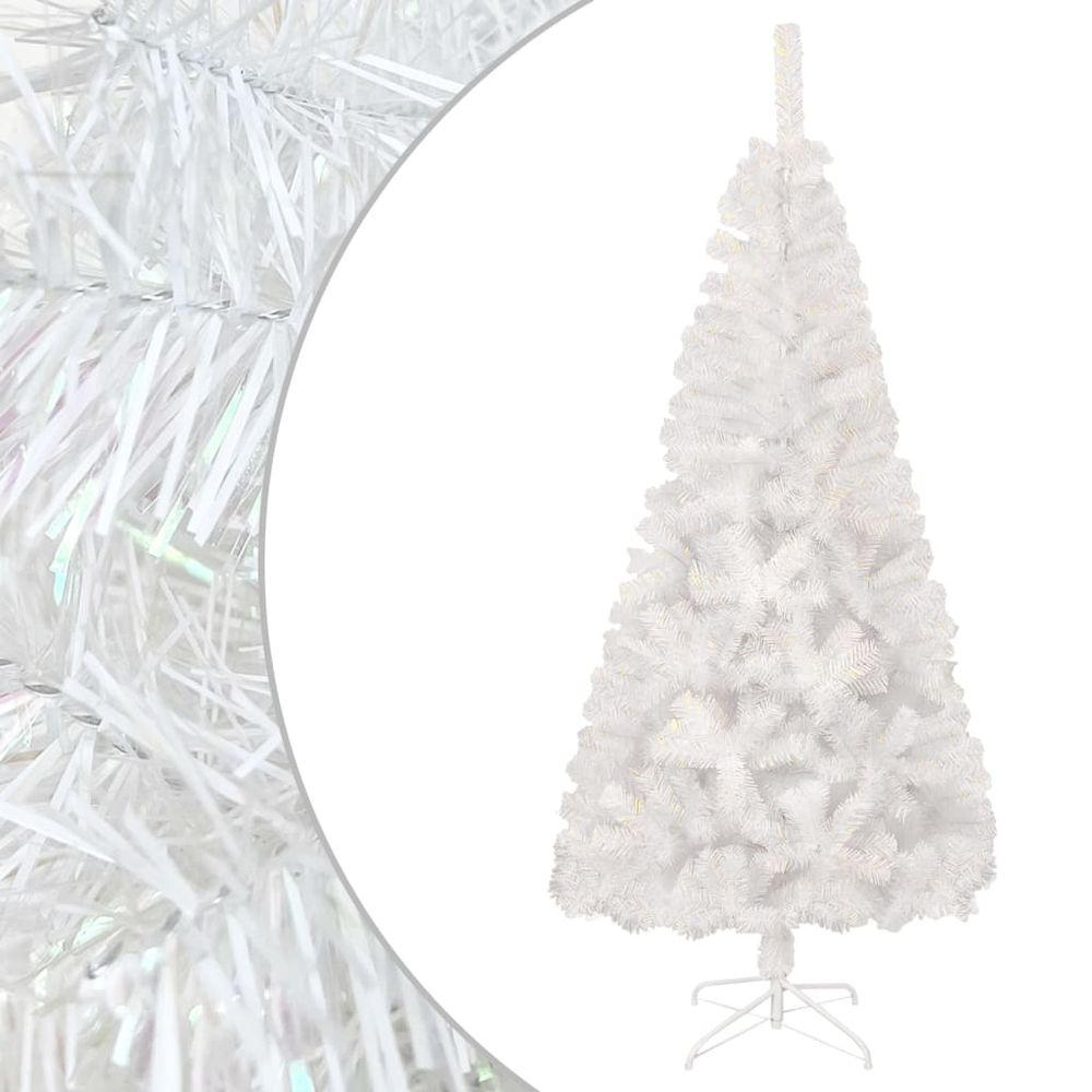 Artificial Christmas Tree with Iridescent Tips White 120 cm PVC - anydaydirect